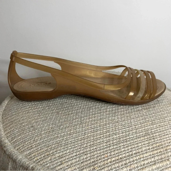 Crocs Rare Metallic Bronze Isabella Jelly Sandals  9 - Picture 2 of 10